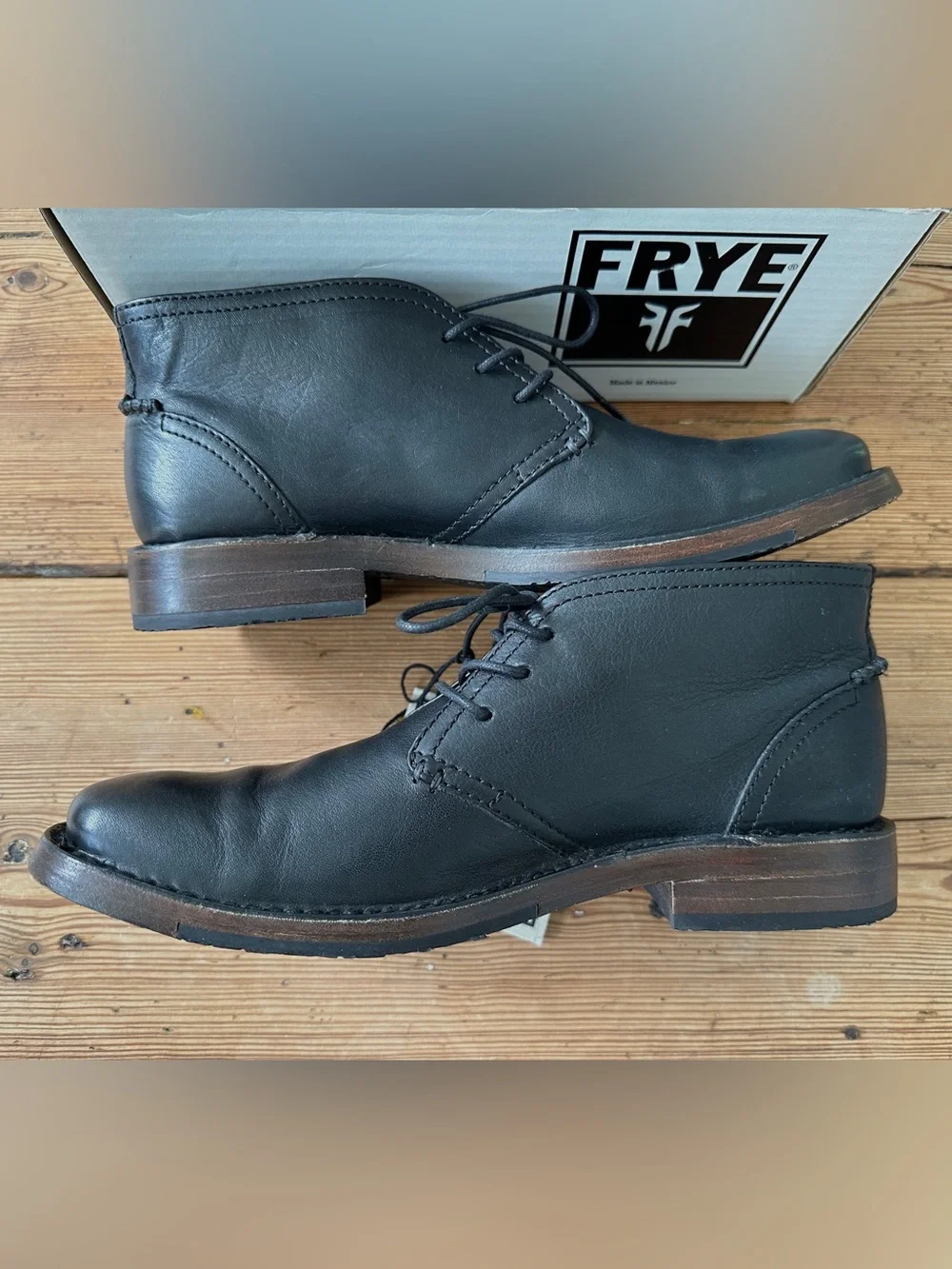 Frye Black Leather Chukka Boots